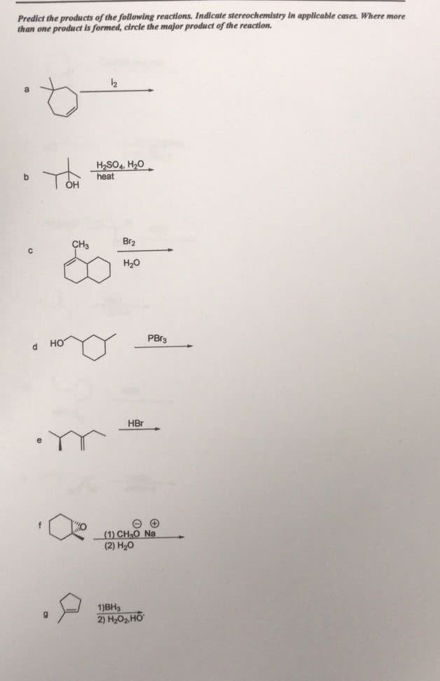 OneClass Predict The Products Of The Following Reactions Indicate