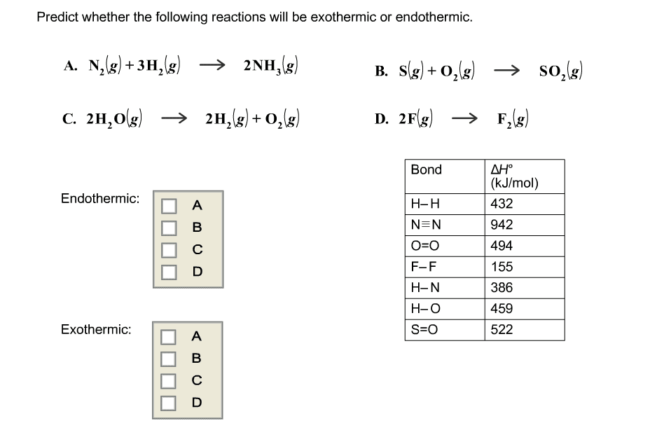 OneClass: Predict Whether The Following Reactions Will Be Exothermic Or ...