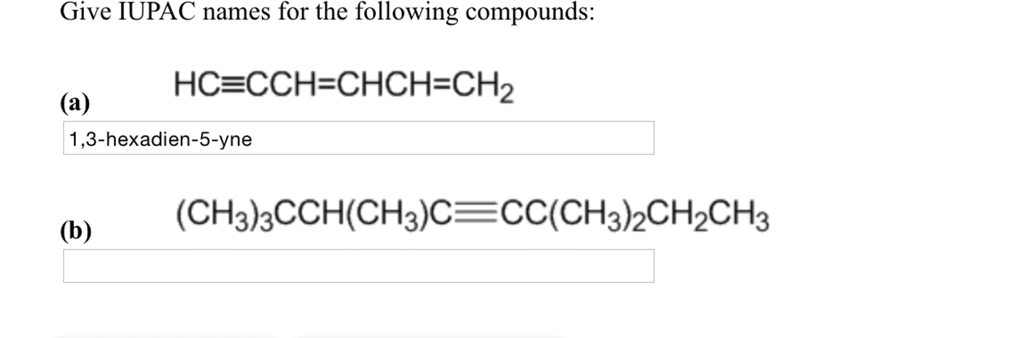 Oneclass Give Iupac Names For The Following Compounds I Just Need Part