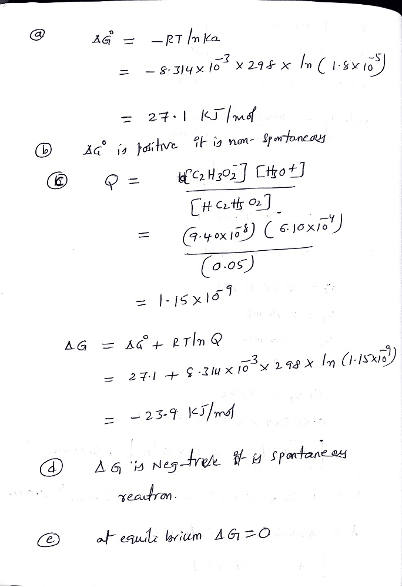 Oneclass 7 A Given That Ka For Acetic Acid Hc2h3o2a Is 1 8 X 10 5 A At 298 K Calculate