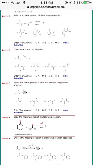 OneClass: Select the major product of the following reaction. Enter ...