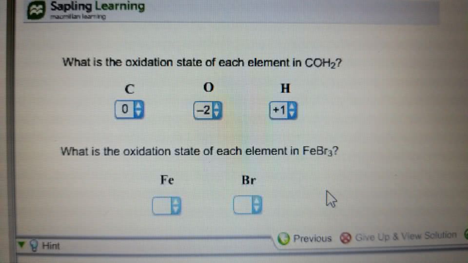 oneclass-sapling-learning-macmillan-laarning-what-is-the-oxidation