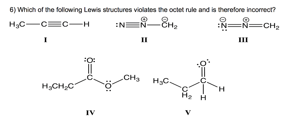Which of the following Lewis structures violates the octet rule and is ther...