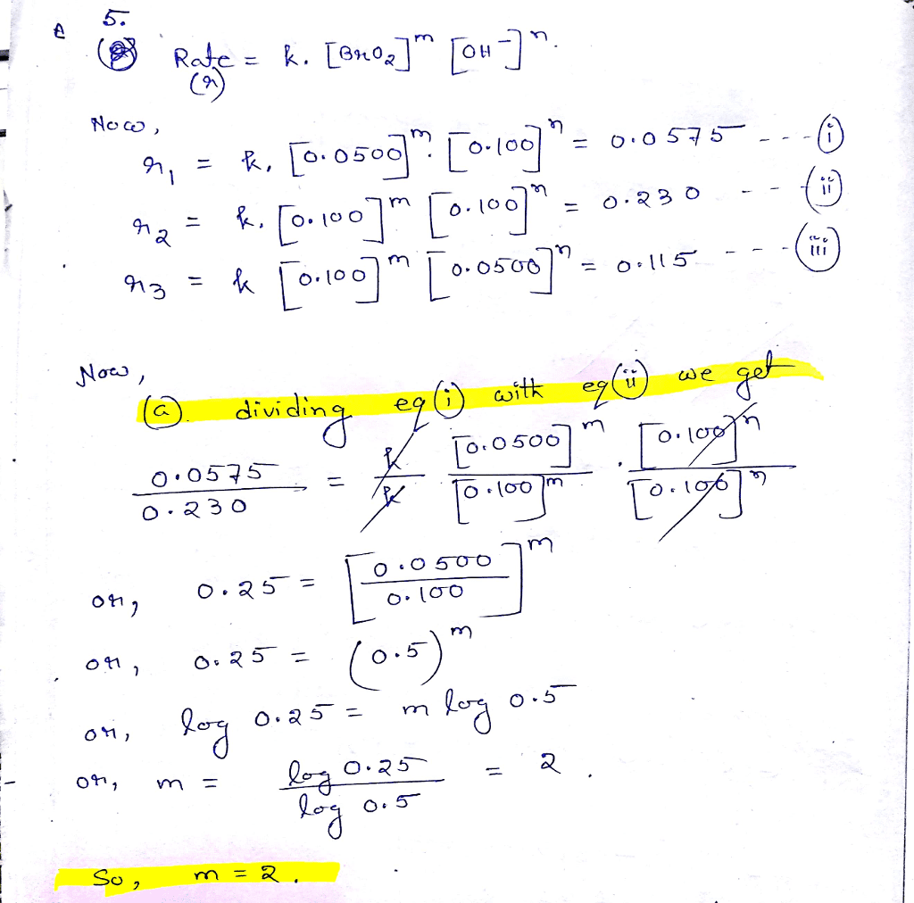 What S Your Question Pricing Log Insign Up Chemistry 1 Answer 0 Watching 178 Views 6 Nov 2019 5 Determine The Order Of The Reactants And The Value Of The Rate Constant For The Following Reaction Using The Data Below 2 Bro2 Aq 2 Oh Aq Bros Ag