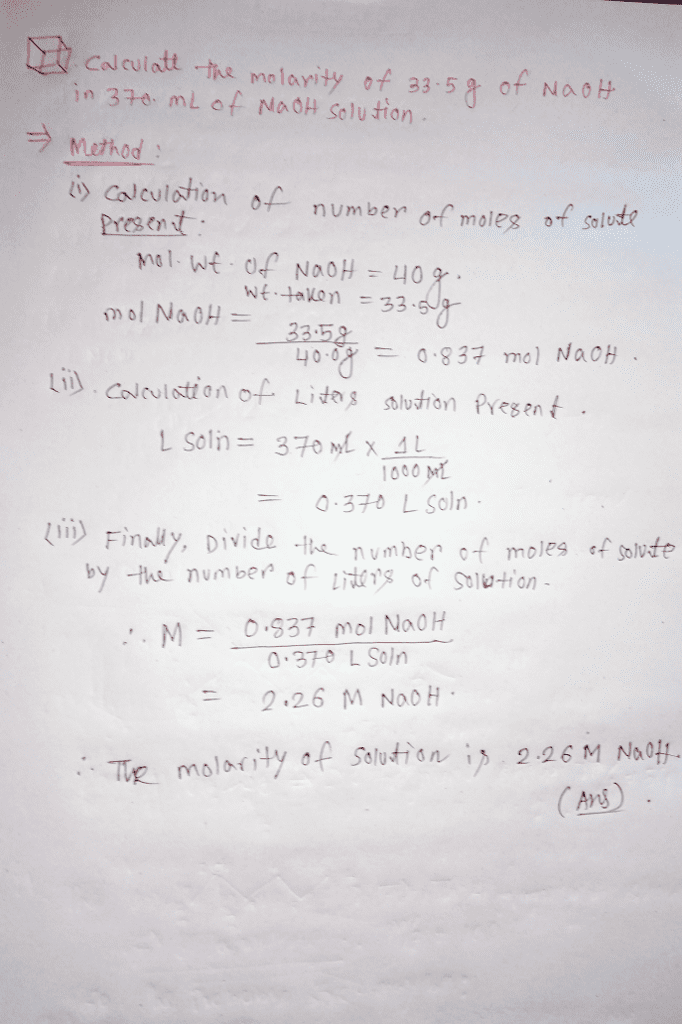 Oneclass I Really Need Step By Step Instructions On This A Part C Calculate The Molarity Of 33 5