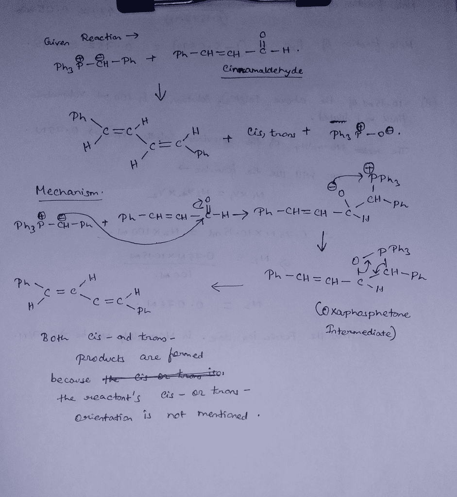 wittig reaction mechanism of benzyltriphenylphosphonium chloride