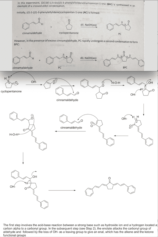 Oneclass Detailed Reaction Procedure Step 1 Cinnamaldehyde Cyclopentanone Mix For 1 Min Step