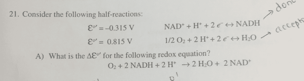 Oneclass 21 Consider The Following Half Reactions Ca E 0 315 V 0 815 V A What Is The I 8