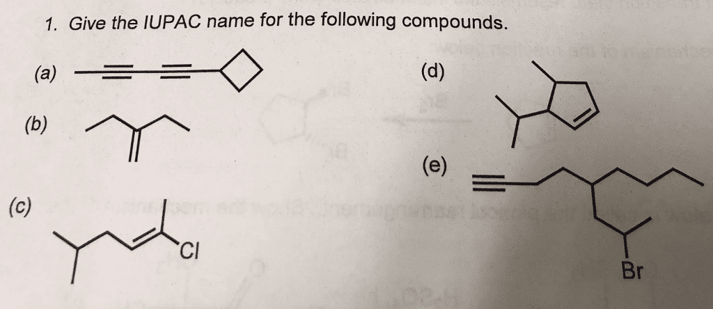 Oneclass 1 Give The Iupac Name For The Following Compounds A A Cl Br