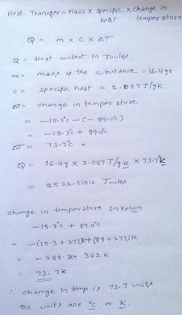 Oneclass Calculate Q When 16 4 G Of Ice Is Cooled From Aˆ 15 3a C To Aˆ 0a C Cice 2 087 J Ga K