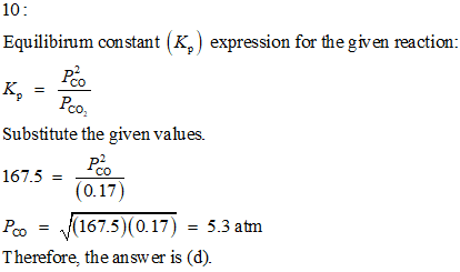 Oneclass Chem 126 Exam 2 March 5 in 10 Consider The Reaction C S Co E 2cote At Equilibrium