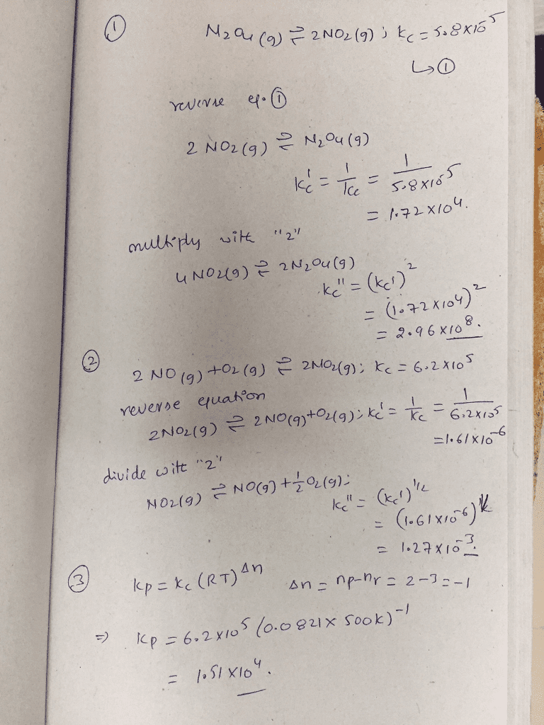 Oneclass Please Help Me On These Equilibrium Questions I Am So Confused The Equilibrium Constant F