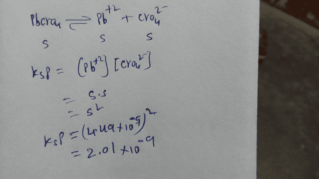 Oneclass The Solubility Of Lead Chromate Pbcro4 Is 4 49 A 10aˆ 5 G L Calculate The Solubility Pr