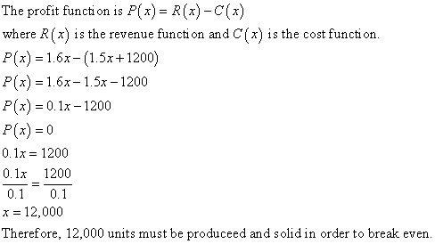 Oneclass Given The Cost Function C X And The Revenue Function R X Find The Number Of Units X That