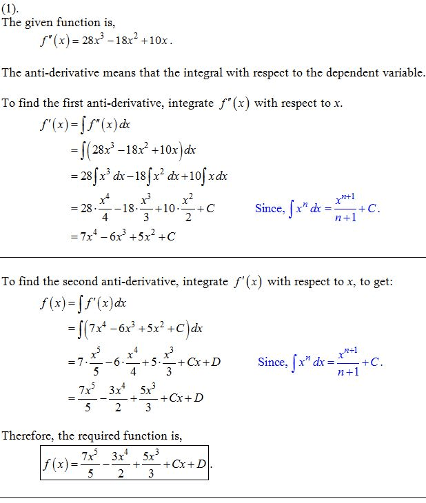 Oneclass Will Rate Lifesaver Find F Use C For The Constant Of The First Antiderivative And D For T