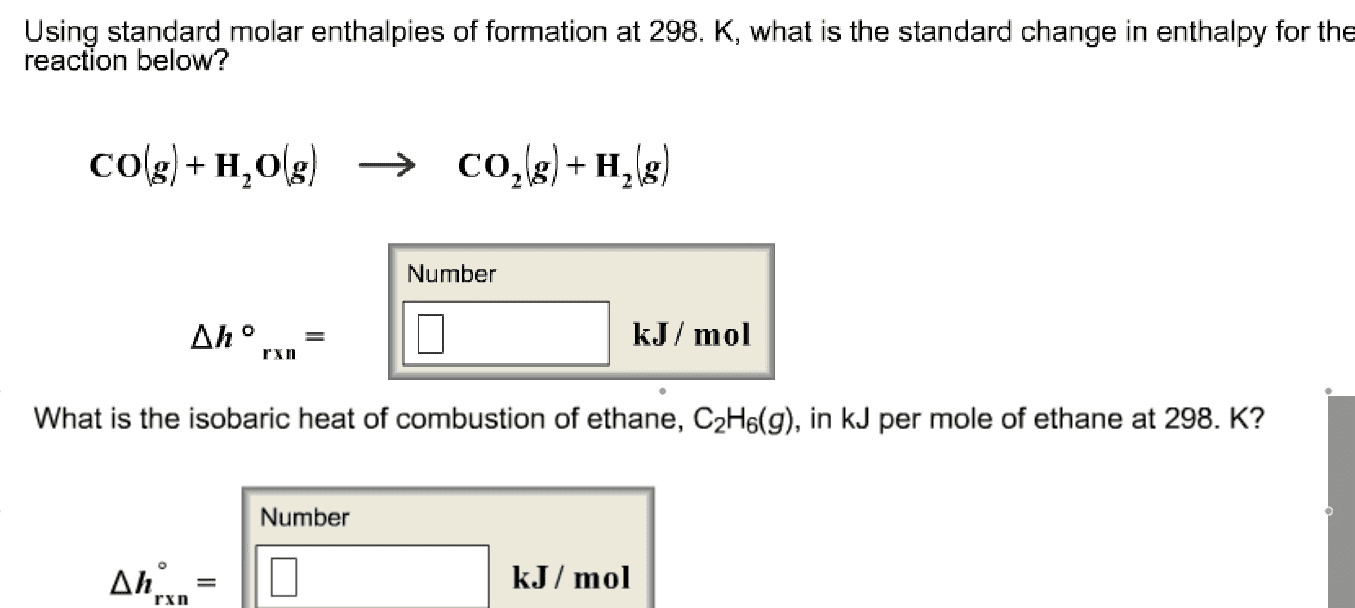 OneClass: Using Standard Molar Enthalpies Of Formation At 298. K, What ...